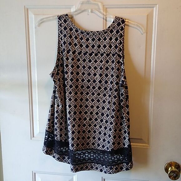 Loft Sleeveless Asymmetrical Cotton & Lace Women's M Top - Picture 4 of 7